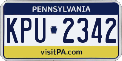 PA license plate KPU2342