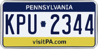 PA license plate KPU2344