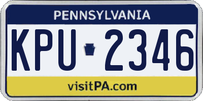 PA license plate KPU2346