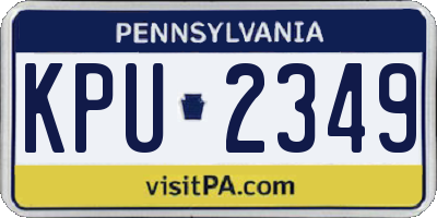 PA license plate KPU2349