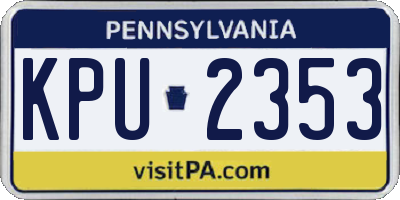 PA license plate KPU2353