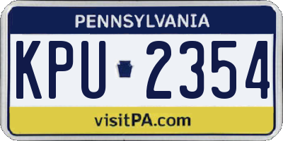 PA license plate KPU2354