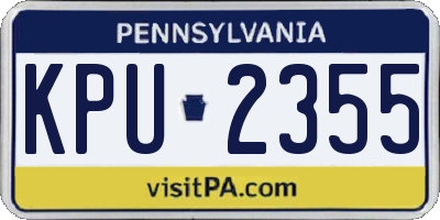 PA license plate KPU2355