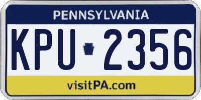 PA license plate KPU2356