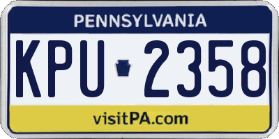 PA license plate KPU2358