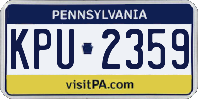 PA license plate KPU2359