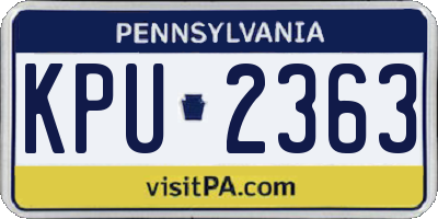 PA license plate KPU2363