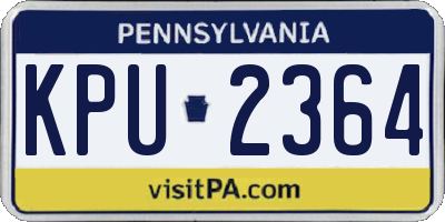 PA license plate KPU2364