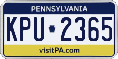 PA license plate KPU2365
