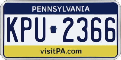 PA license plate KPU2366