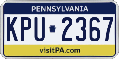 PA license plate KPU2367