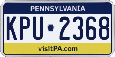 PA license plate KPU2368