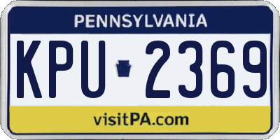PA license plate KPU2369