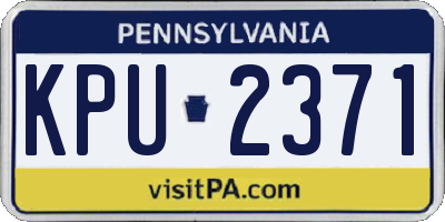 PA license plate KPU2371
