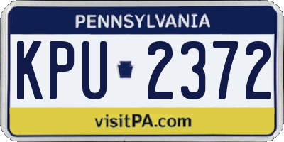 PA license plate KPU2372