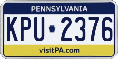 PA license plate KPU2376