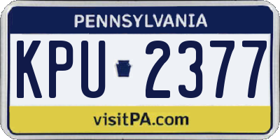 PA license plate KPU2377
