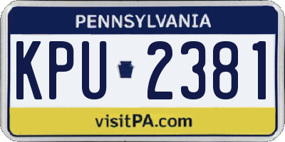 PA license plate KPU2381