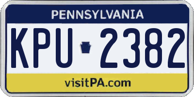 PA license plate KPU2382