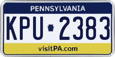 PA license plate KPU2383