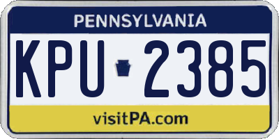PA license plate KPU2385