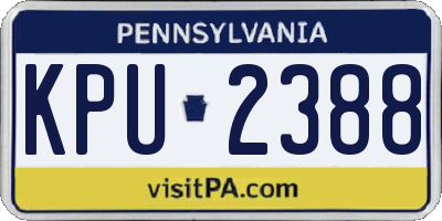 PA license plate KPU2388