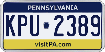 PA license plate KPU2389