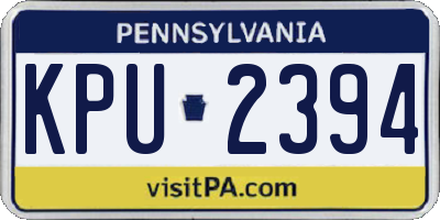 PA license plate KPU2394