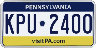 PA license plate KPU2400