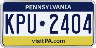 PA license plate KPU2404