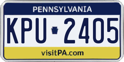 PA license plate KPU2405