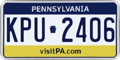 PA license plate KPU2406
