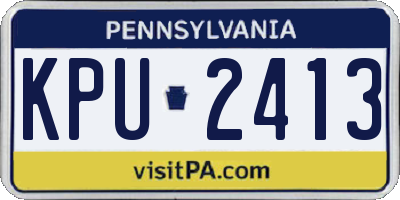 PA license plate KPU2413