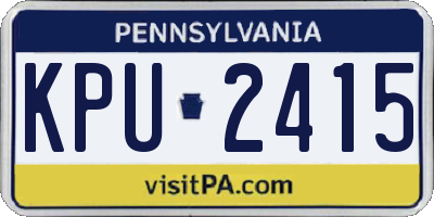 PA license plate KPU2415