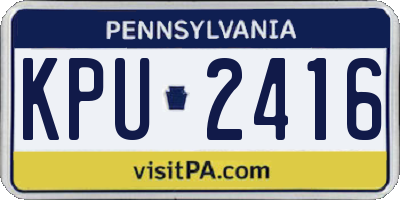 PA license plate KPU2416