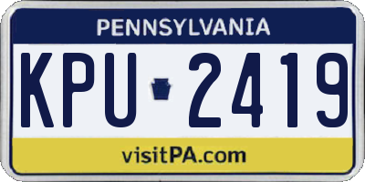 PA license plate KPU2419