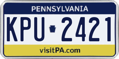 PA license plate KPU2421