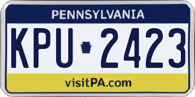PA license plate KPU2423