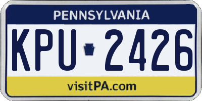 PA license plate KPU2426