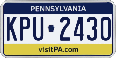 PA license plate KPU2430