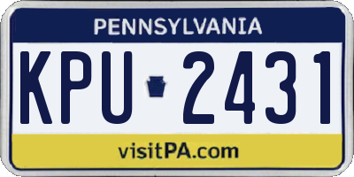 PA license plate KPU2431