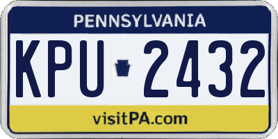 PA license plate KPU2432