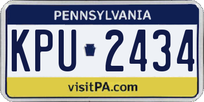 PA license plate KPU2434