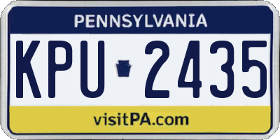 PA license plate KPU2435