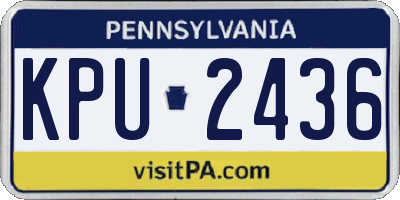 PA license plate KPU2436