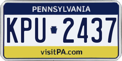 PA license plate KPU2437