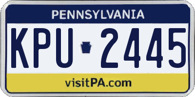 PA license plate KPU2445
