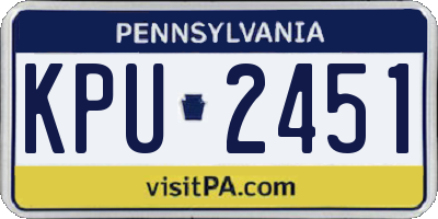 PA license plate KPU2451