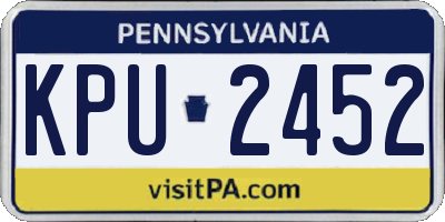 PA license plate KPU2452