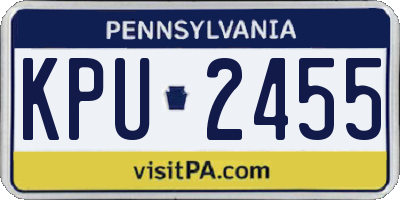 PA license plate KPU2455